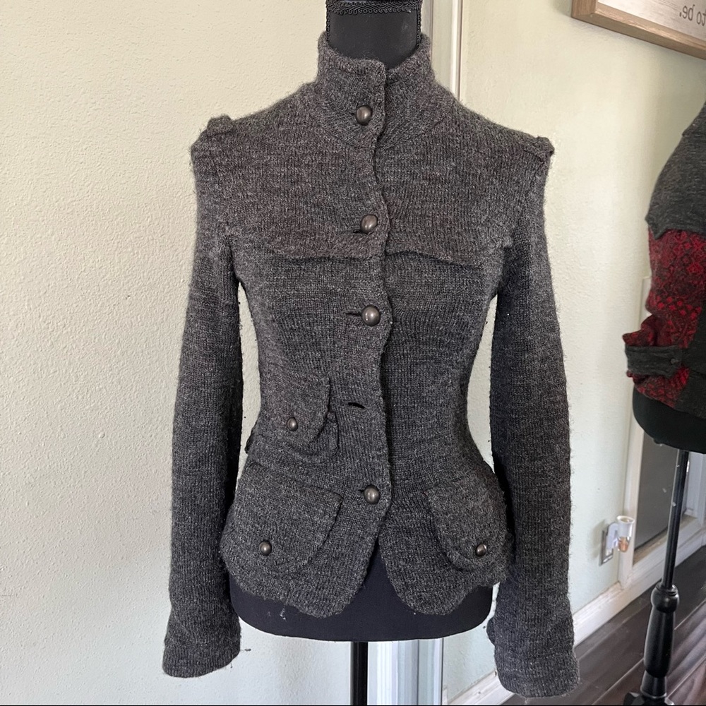 Free People Gray Textured Blazer